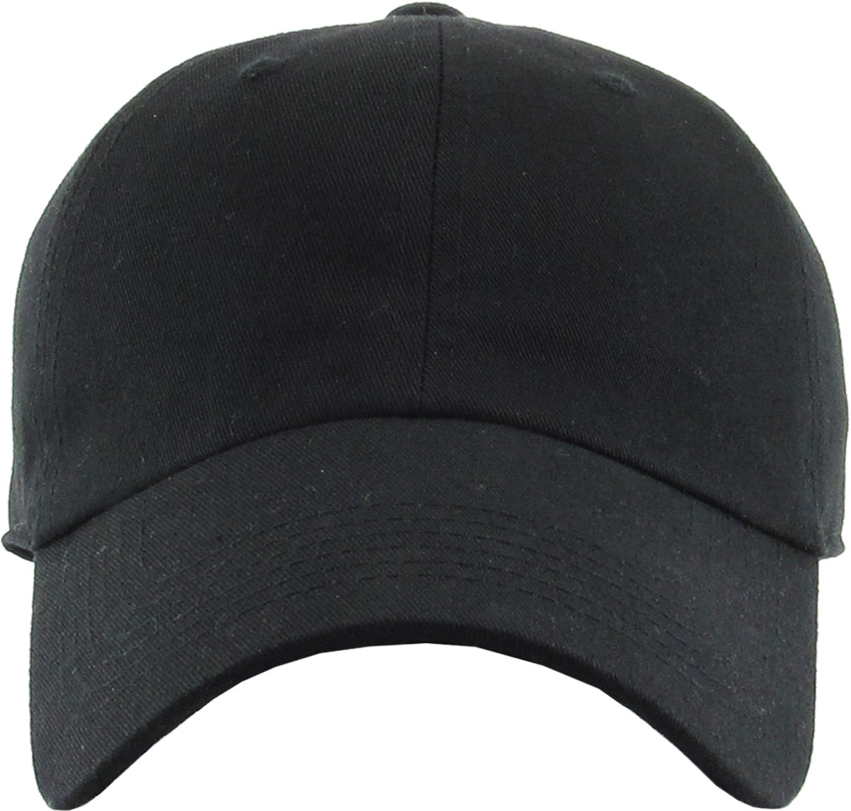 Black Low Profile Baseball Caps Front View